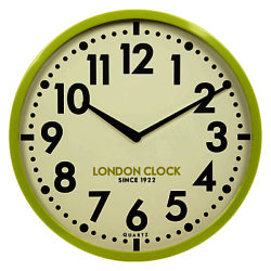 London Clock Company Retro Wall Clock, 50cm Lime Green